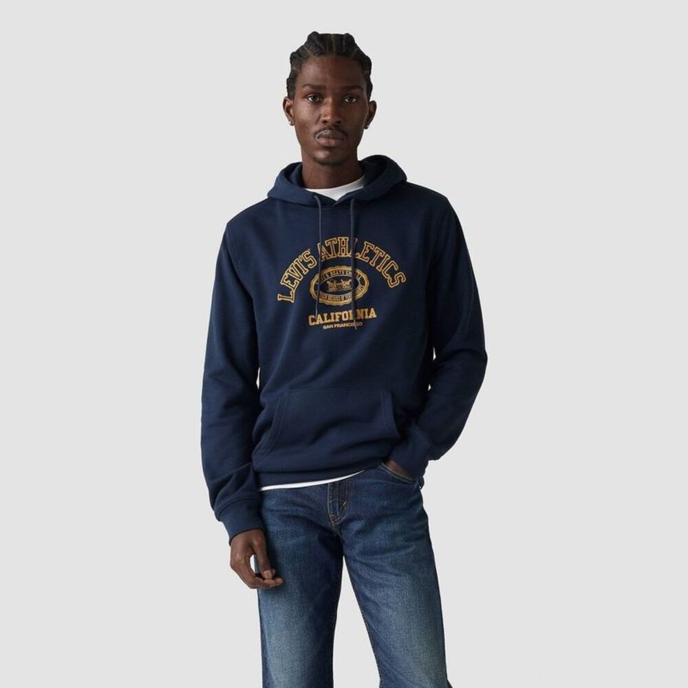 Levi's Men's Standard Fit Pullover Hoodie Sweatshirt - Navy 2 Horse Crest S